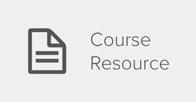 Icon representing a file, with the words, "Course Resources."