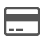 Icon representing a credit card.