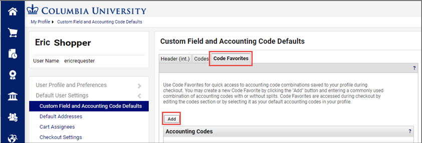 CU Marketplace Custom Field and Accounting Code Defaults