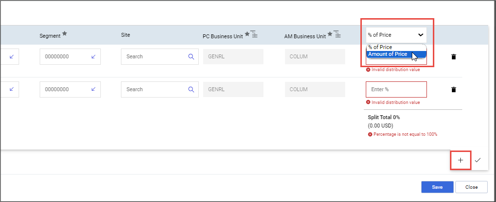 CU Marketplace Split ChartString