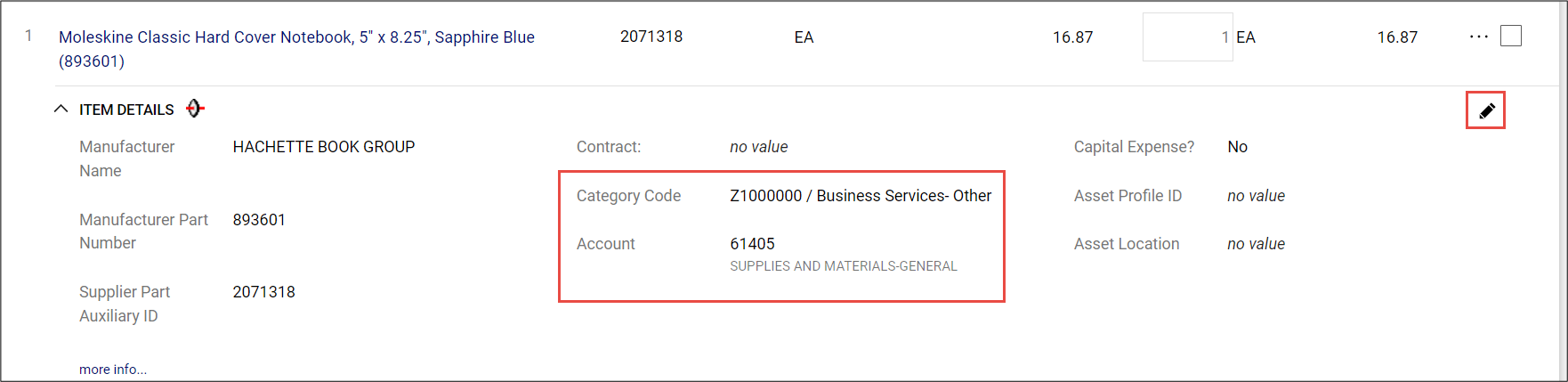 CU Marketplace Requisition Item