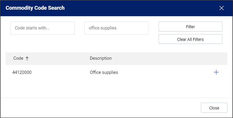 CU Marketplace Commodity Code Search