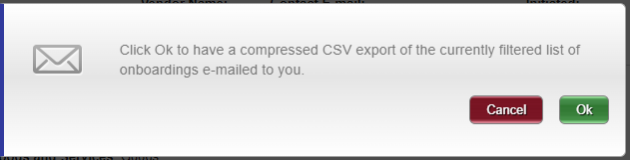 The CSV download confirmation.