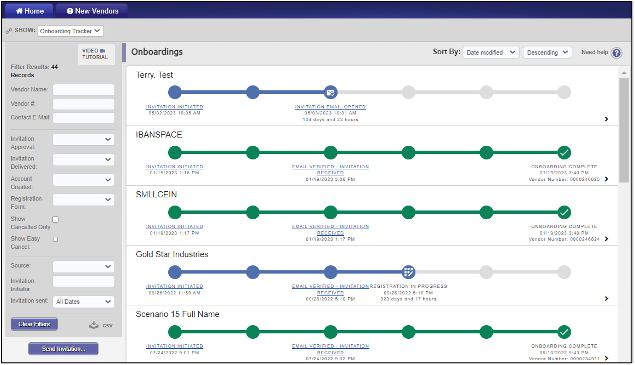 The Onboardings screen.