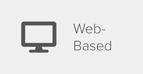 /training-library#/service-images/term/363 Icon representing a computer screen, with the words, "Web-Based."