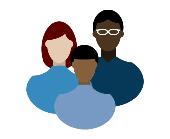 Icon representing three people.