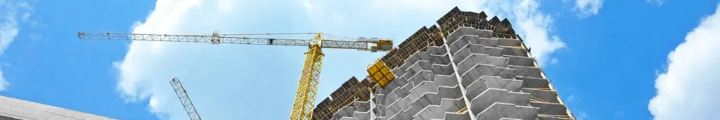 Landing page hero image of a construction site. 