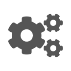 Icon of mechanical gears. 