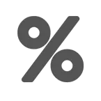 An icon representing a tax percentage.