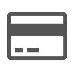 Icon representing a credit card. 
